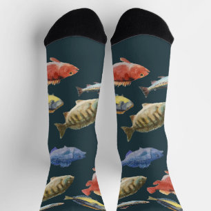 絵を描魚 ソックス