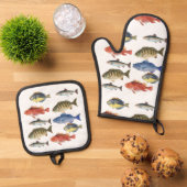 絵を描魚 鍋つかみ&鍋敷きセット (トップダウン)