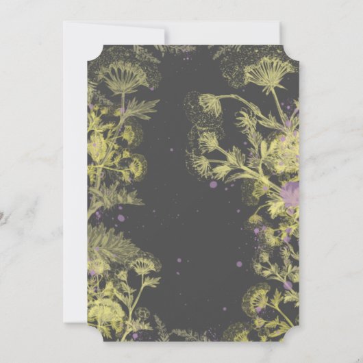 絵を描黄花ブライダルシャワー 招待状 (裏面)