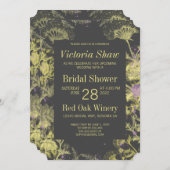 絵を描黄花ブライダルシャワー 招待状 (正面/裏面)