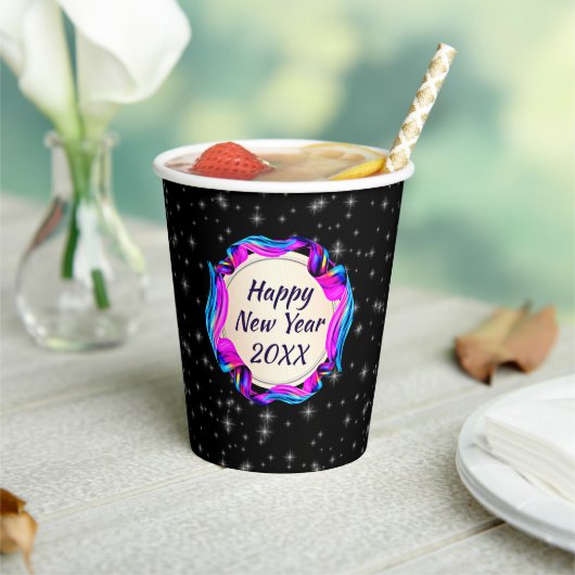 絵を描20xx年2008年11月20日Ribbon Night Sky Happy 紙コップ (インサイチュ)