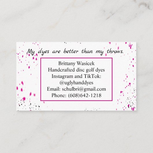 絵を描(ばちゃばちゃ)跳ねるのロゴとビジネス情報 名刺 (裏面)