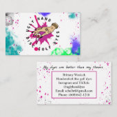 絵を描(ばちゃばちゃ)跳ねるのロゴとビジネス情報 名刺 (正面/裏面)