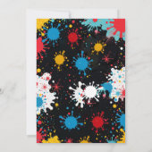 絵を描（ばちゃばちゃ）跳ねるアート誕生日パーティーへの招待 招待状 (裏面)