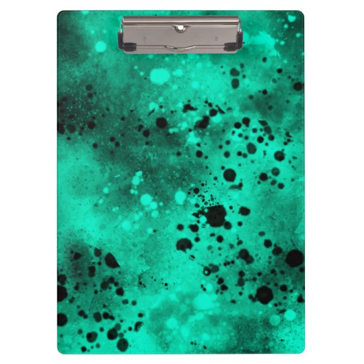 絵を描（ばちゃばちゃ）跳ねるエフェクト緑と黒 クリップボード (正面)