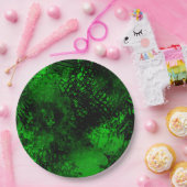 絵を描(ばちゃばちゃ)跳ねるエフェクト緑と黒 ペーパープレート (パーティー)