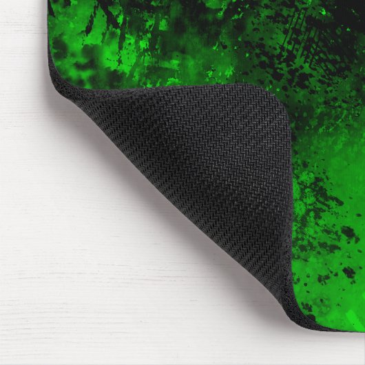 絵を描（ばちゃばちゃ）跳ねるエフェクト緑と黒 マウスパッド (コーナー)