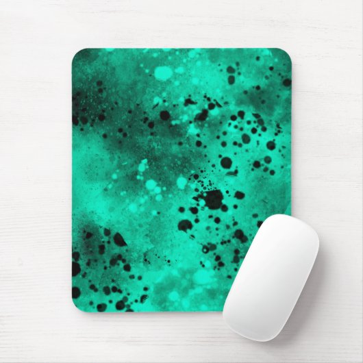 絵を描(ばちゃばちゃ)跳ねるエフェクト緑と黒 マウスパッド (マウス)