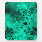 絵を描(ばちゃばちゃ)跳ねるエフェクト緑と黒 マウスパッド (正面)