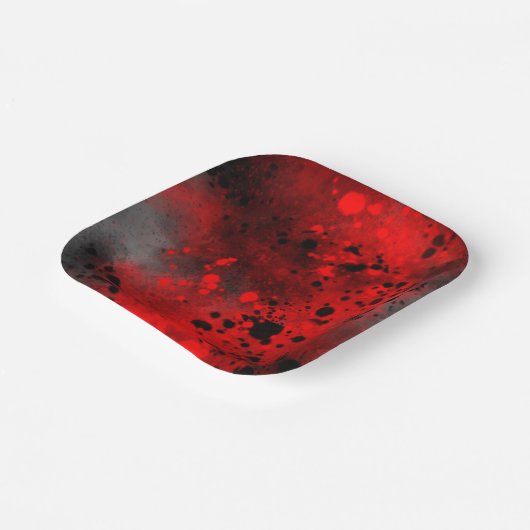 絵を描(ばちゃばちゃ)跳ねるエフェクト赤と黒 ペーパープレート (傾斜あり)