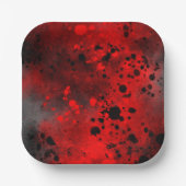 絵を描(ばちゃばちゃ)跳ねるエフェクト赤と黒 ペーパープレート (正面)
