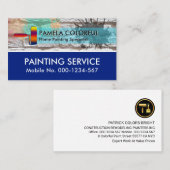 絵を描（ばちゃばちゃ）跳ねるオンれんが壁画家 名刺 (正面/裏面)