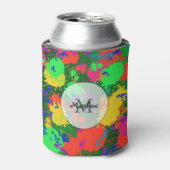 絵を描（ばちゃばちゃ）跳ねるオンシェードオブグリーンクーラーボックス 缶クーラー (缶正面)