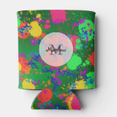 絵を描（ばちゃばちゃ）跳ねるオンシェードオブグリーンクーラーボックス 缶クーラー (裏面)