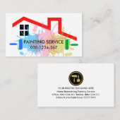 絵を描(ばちゃばちゃ)跳ねるオン建物 名刺 (正面/裏面)