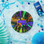 絵を描（ばちゃばちゃ）跳ねるカラフルネオンカスタム ペーパープレート (パーティー)