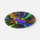 絵を描（ばちゃばちゃ）跳ねるカラフルネオンカスタム ペーパープレート (アングル)