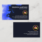 絵を描（ばちゃばちゃ）跳ねるシミ絵を描ーズ 名刺 (正面/裏面)