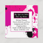 絵を描（ばちゃばちゃ）跳ねるスクエア スクエア名刺 (裏面)