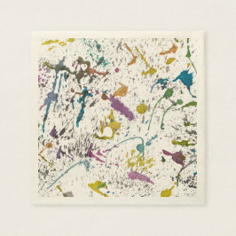 絵を描（ばちゃばちゃ）跳ねるスプラッシュカラフル紙ナプキンス スタンダードカクテルナプキン