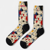 絵を描（ばちゃばちゃ）跳ねるソックス鮮やか抽象デザイン ソックス (左)