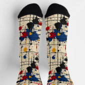 絵を描（ばちゃばちゃ）跳ねるソックス鮮やか抽象デザイン ソックス (上部)