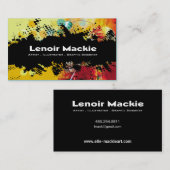 絵を描（ばちゃばちゃ）跳ねるデザイナ名刺 名刺 (正面/裏面)