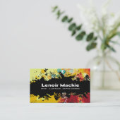 絵を描（ばちゃばちゃ）跳ねるデザイナ名刺 名刺 (スタンド正面)