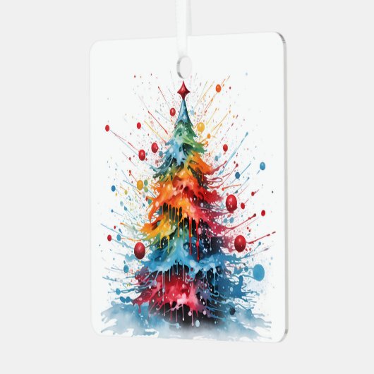 絵を描(ばちゃばちゃ)跳ねるデザイン メタルオーナメント (正面左)