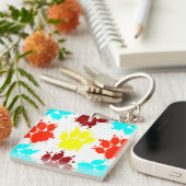 絵を描(ばちゃばちゃ)跳ねるドッグポープリントパターン キーホルダー (正面右)