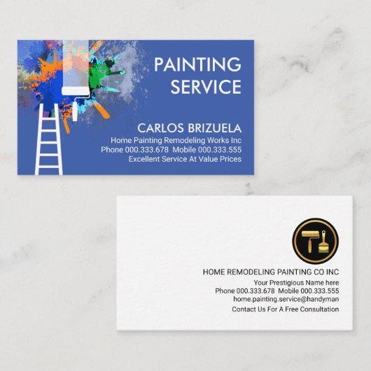 絵を描(ばちゃばちゃ)跳ねるニューホーム絵を描ズ 名刺 (正面/裏面)