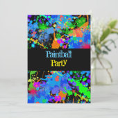 絵を描（ばちゃばちゃ）跳ねるネオン誕生日招待状 招待状 (スタンド正面)