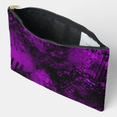 絵を描(ばちゃばちゃ)跳ねるハッチングエフェクト紫と黒 アクセサリーポーチ (見開き)
