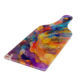 絵を描（ばちゃばちゃ）跳ねるパターン2 カッティングボード (角)