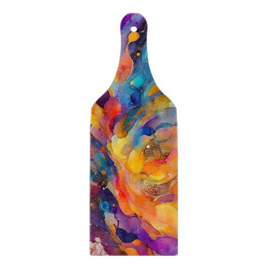 絵を描（ばちゃばちゃ）跳ねるパターン2 カッティングボード (正面)