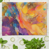 絵を描（ばちゃばちゃ）跳ねるパターン2 キッチンタオル (折り畳み)