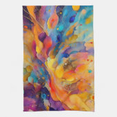 絵を描（ばちゃばちゃ）跳ねるパターン2 キッチンタオル (縦)