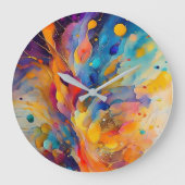 絵を描(ばちゃばちゃ)跳ねるパターン2 ラージ壁時計 (正面)
