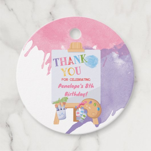 絵を描(ばちゃばちゃ)跳ねるパーティーありがとう フェイバータグ (正面)