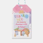 絵を描(ばちゃばちゃ)跳ねるパーティーサンキューギフトラベル ギフトタグ (正面)