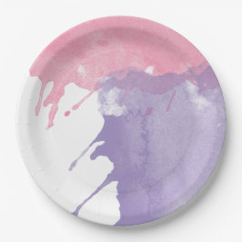 絵を描（ばちゃばちゃ）跳ねるパーティープレート ペーパープレート