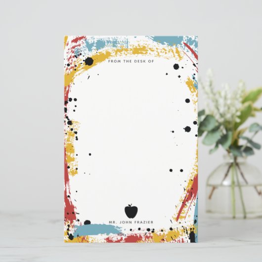 絵を描（ばちゃばちゃ）跳ねるブラシストロークApple先生 (スタンド正面)