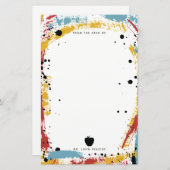 絵を描（ばちゃばちゃ）跳ねるブラシストロークApple先生 (正面/裏面)