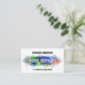 絵を描(ばちゃばちゃ)跳ねる内修理リフォーム 名刺 (スタンド正面)