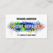 絵を描(ばちゃばちゃ)跳ねる内修理リフォーム 名刺 (正面)