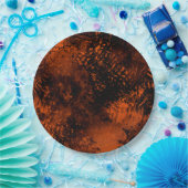 絵を描(ばちゃばちゃ)跳ねる効果オレンジとブラック ペーパープレート (パーティー)