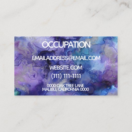 絵を描(ばちゃばちゃ)跳ねる名はっきりした刺 名刺 (裏面)