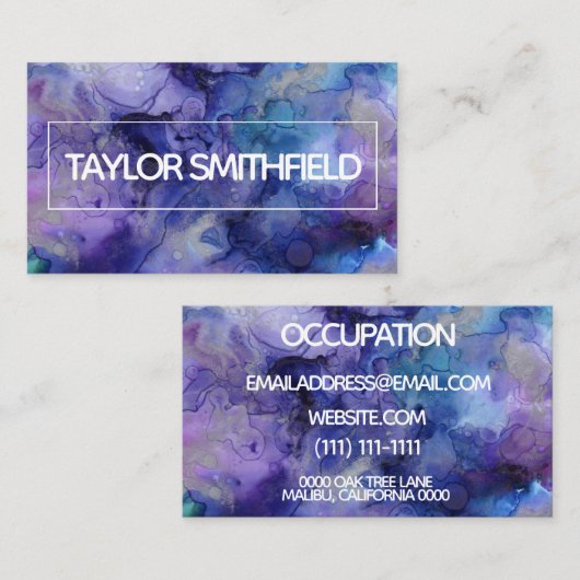 絵を描（ばちゃばちゃ）跳ねる名はっきりした刺 名刺 (正面/裏面)