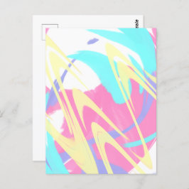 絵を描（ばちゃばちゃ）跳ねる抽象芸術 ポストカード