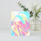 絵を描（ばちゃばちゃ）跳ねる抽象芸術 ポストカード (スタンド正面)